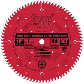 Freud LU96R010 10-Inch 80 Tooth TCG Thin Kerf Laminate Cutting Saw Blade with 5/8-Inch Arbor and PermaShield Coating