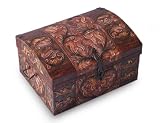 Leather jewelry box, 'Autumn Leaves'