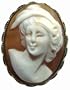 Romantica Master Carved Shell Cameo Pin Pendant Sterling Silver 18k Gold Overlay Italian