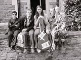 The Young Ones in Bristol, Rik Mayall, Chris Ryan, Nigel Planer and Ade Edmondson, August 1982 Photographic Poster Print by Mirrorpix, 48x36