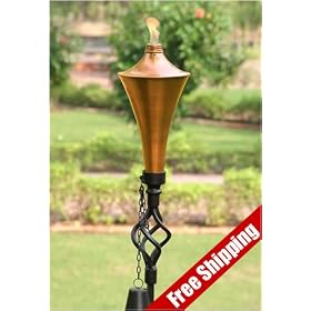 72 Inch Outdoor Tiki Torch (set Of 12) Copper Tiki Torches by BackyardBargain LLC