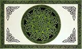 Green & Black Celtic Knot Indian Bedspread, Double Size