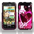 Samsung Fascinate/Mesmerize (Galaxy S) i500 Purple Love Hard Case Snap on Cover Protector Sleeve + Biodegradable Screen wipe