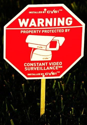 Security Camera CCTV System Yard Sign 12 static cling decals and 6 outdoor Decals