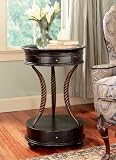 Antique Shoppe Accent Table in Dark Brown Mahogany Finish