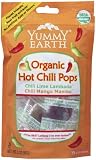 YummyEarth Organic Lollipops, Hot Chili Pops (15 Count), 3-Ounce Pouches (Pack of 6)