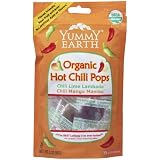 YummyEarth Organic Lollipops, Hot Chili Pops (15 Count), 3-Ounce Pouches (Pack of 6)
