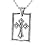 Polished Stainless Steel Cross Dog Tag on a 24 Inch Chain