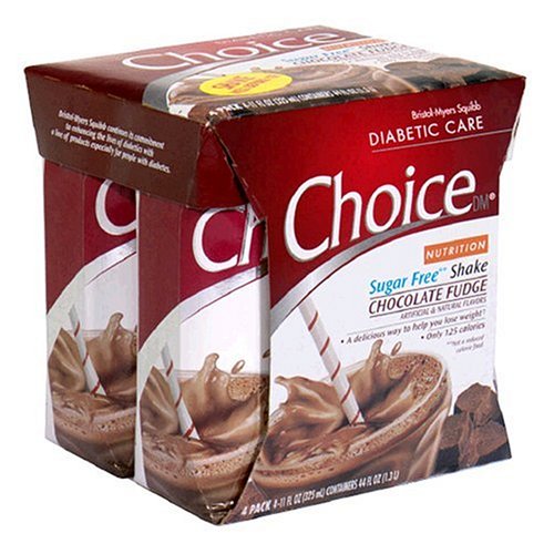 ChoiceDM Sugar Free Nutrition Shake  Chocolate Fudge  4   11 fl oz containers