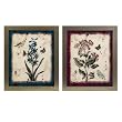 Set of 2 Distressed Matted Flower, Bird and Butterfly Framed Prints 18"