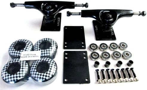 5" Truck+52mm Wheels+Bearings+Spacers+Screws+Riser Pads Set