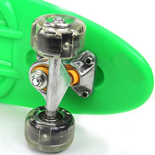 Plastic Skateboard LED Light Up Wheels Penny Retro 22" Mini Street