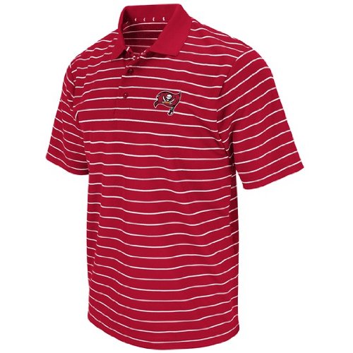 Tampa Bay Buccaneers FanFare III Red Clima Cool Striped Polo Shirt - L