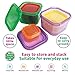 Smart Living 7 Piece Portion Control Containers Kit (COMPLETE GUIDE + FREE 21 DAY PDF PLANNER + RECIPE E-BOOK + BODY TAPE MEASURE included) Leak Proof Microwave and Dishwasher Safe