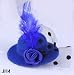 Aokeshen 1pc Mini Fascinator Fashion Royalblue Rose Hair Clip Hairpin Barrette Top Homburg Hat Cap A
