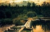 IMAGE OF Completely Handpainted HQ Reproduction Painting - by Levitan, Repro-R20104 Custom Order, Old Master's Classic Art, No Print, No Poster, No Giclee, Simply Painted by Hands, with Option to Paint from Any Other Favorite Photograph or Picture, Unframed, Size 20