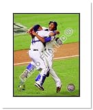 Neftali Feliz and Bengie Molina Texas Rangers Double Matted 8x10 Photograph 2010 ALCS Celebration