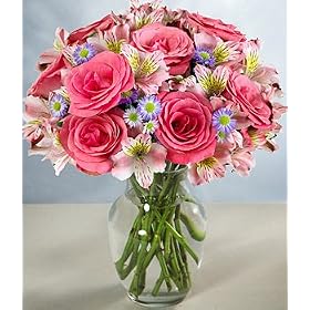 Valentine's Day Flowers - Pink Sapphire Flower Bouquet with Vase