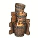 27.5" Lighted Country Bushel Basket Trio Outdoor Garden Water Fountain