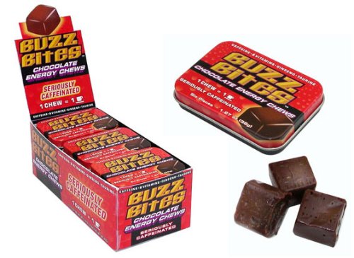 Buzz Bites Chocolate Chews - Tray of 12 Tins