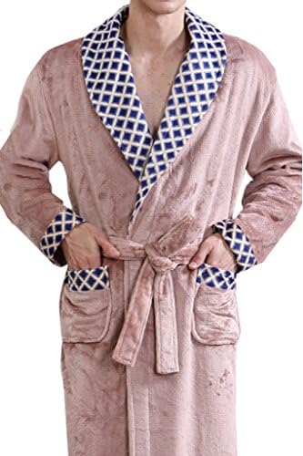 ESH Men's Classic Fleece Shawl Collar Bathrobe Robe B L