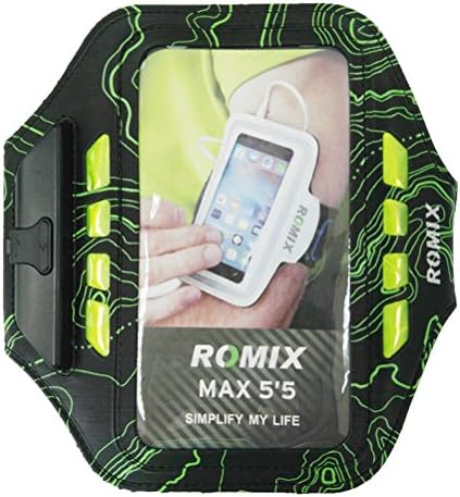 LED running sports arm band waterproof case with Water Resistant + Sweat Proof + Key/cash/card Holder for 5.5-inch iPhone6 plus/6S plus (Green)