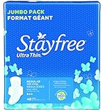 Stayfree Maxi Pads, Regular Ultra Thin with Wings, 48-Count Package