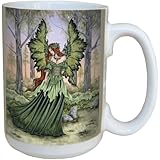 Tree-Free Greetings lm43558 Fantasy Lady of The Forest Fairy Ceramic Mug with Full Sized Handle by Amy Brown, 15-Ounce