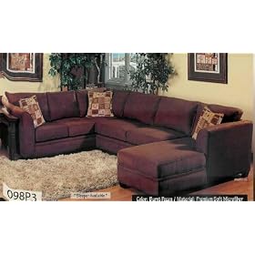 3 pcs Sectional Modern Fabric Sofa Set, Item#BQ-098P1-BURNT PECAN
