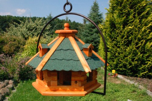 XXL Vogelhaus mit Gauben Nr18 Dach grün und Bügel zum aufhängen von Vogelhaus, Nistkasten, Vogelhäuschen, Futterhaus, Vogelvilla und Vogelhäusern, feuerverzinkt und pulverbeschichtet, rostfrei, hängend Reviews