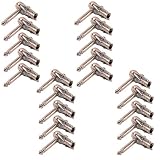 GLS Audio 1/4" Right Angle Plugs TS Mono Flat Low Profile Pancake Style for Speaker Cables, Patch Cables, Snakes - Male 1/4 Inch Phono 6.3mm Phone Plug Bulk - 20 PACK
