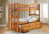 69H Micah Honey Oak Finish Twin/Twin Bunk Bed w/ Trundle