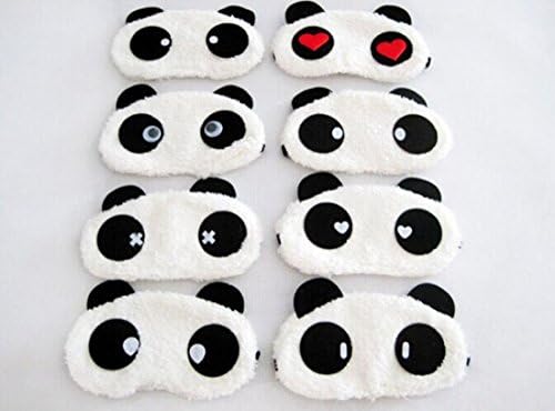 6pcs Cute Panda Design Soft Plush Eyeshade Eyepatch Travel Sleep Blinfold Eye Mask