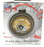 NFL St Louis Rams Gold or Blue Glass Ball Christmas Ornament