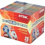 TDK Multi Color Slim CD Jewel case - Pack of 25