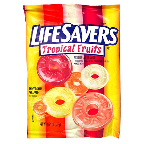 Lifesaver Tropical Fruit Candy, 6.25-Ounce Bags (Pack of 12) by Hard Candy