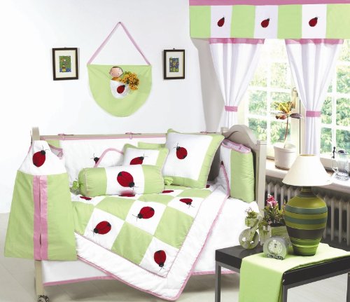 10Pcs Ladybug Nursery Baby Crib Bedding Set
