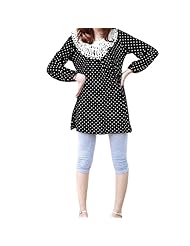 Maternity Scoop Neck Dots Print Stretchy Cotton/Polyester Mini Dress 
