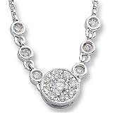 17 Pave Diamond Cluster Necklace