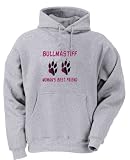 BULL MASTIFF WOMAN'S BEST FRIEND Adult Hoody Sweatshirt ASH GREY MEDIUM