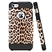 iPhone 5S Case, ELOVEN Ultra Slim Exact Fit Hybrid Dual Layer Shockproof Colorful Picture Design Soft TPU & Hard PC Bumper Protective Armor Case Cover for Apple iPhone 5S/5 - Leopard