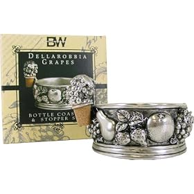 Della Robbia Bottle Coaster and Stopper Set, 2 piece boxed gift set by BWTC