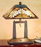 Navajo Mission Tiffany 2 Bulb Pyramid Table Lighting Fixture