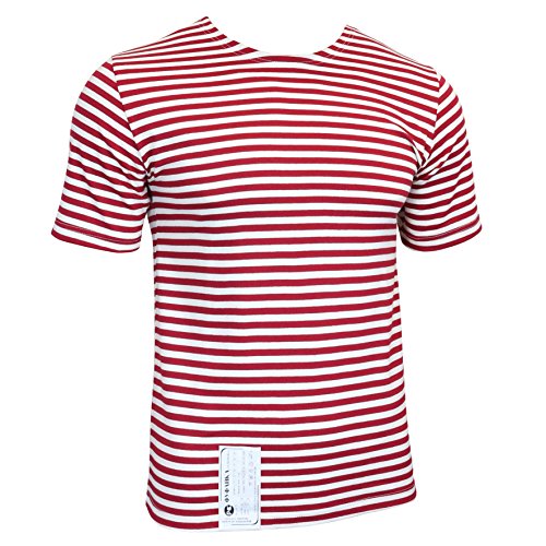 Genuine Russian Special Forces OMON TELNYASHKA T-Shirt - Red Striped MVD Short Sleeved Top