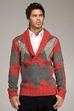 Diesel Black Gold Koasis Red Grey Knit Sweater
