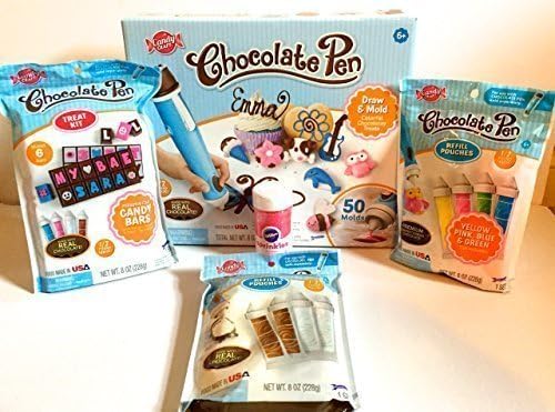 Candy Craft Chocolate Pen BLUE + Candy Bars Treat Kit + Color Refill Pouch + Refill Pouch + BONUS Sprinkles Bundle