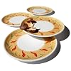 Caleca Chili Peppers 4-Piece Dinner Plate Set, Service for 4