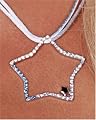Sterling Silver and Crystal Star Pendant on Satin Cord, 17" by Paris Hilton