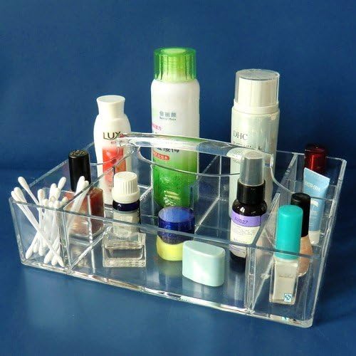 Vieworld Acrylic Caddy, 9 Compartments, Clear