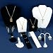 Black Velvet & White Jewelry Display 11 Pc Set Bonus
